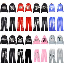 Survêtements pour hommes Hellstar Sweat à capuche pour hommes et femmes Designer Sweat à capuche Hellstars American Casual Haut-parleur Sweatshirts Pantalon Set Taille SXL