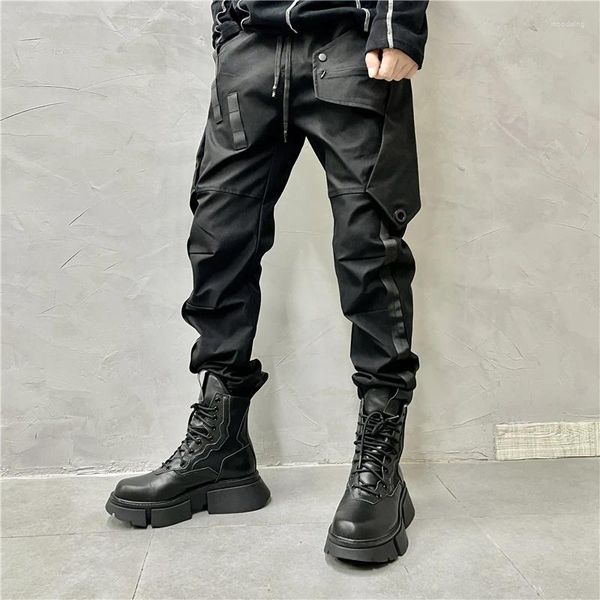 Survêtements pour hommes High Street Fashion Multi-Pocket Techwear Pantalon Cargo Fashion Designer Matchet Personnalité Skinny Casual Boot