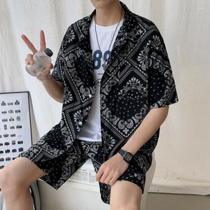 Mannen Trainingspakken High Street Zomer Shirts En Shorts Strand Sets Mannen Vrouwen Y2K Harajuku Twee Stukken Trainingspak Hawaiian oversized Casual