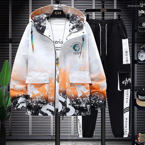 Survêtements pour hommes Hip Hop ensembles décontractés 2024 printemps automne Style coréen 2 pièces vêtements hommes Streetwear Fitness mâle survêtement