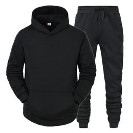 Fatos de treino masculinos com capuz camisolas e calças masculinas casual treino roupas esportivas outono inverno terno roupas conjuntos lazer masculino 231122