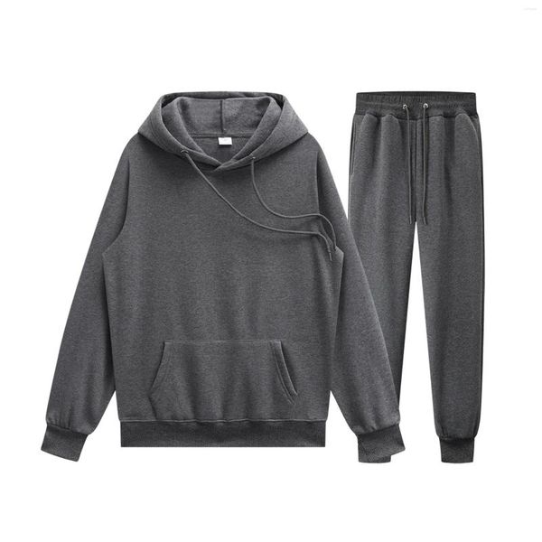 Survêtements pour hommes à capuche polaire hiver pull à manches longues pantalons chauds vêtement de sport vêtements deux pièces vêtements de Jogging