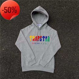 Contulaires de survêtement masculins Hoodie Trapstar Full Tracksuit Rainbow Towel Brodemery Decoding Capinage Sports Sports Men and Women Consid