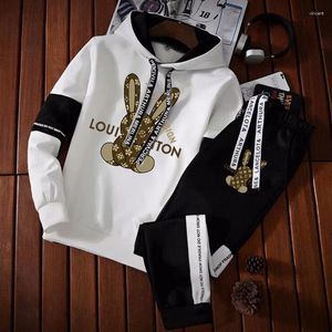 Trainingspakken voor heren Hoodies Sets Lente Herfst Hoge kwaliteit Trainingspak Heren Trui met capuchon Jogger Joggingbroeken Outfits Hip Hop Streetwear Kleding