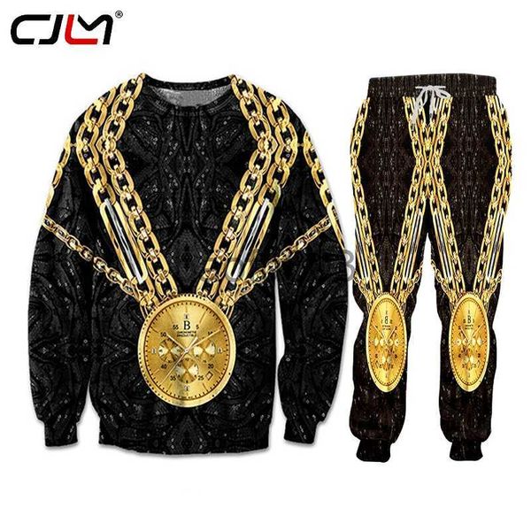 Les survêtements des hommes Chaud ! Médaille d'or Hommes Survêtement Jogging Ensembles Homme Deux Pièces Sweats À Capuche Jogger Outfit Vêtements Vestes 3D Hoodies Vêtements J230803