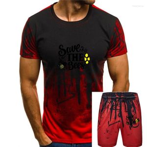 Chándales para hombre Inktastic Save The Bees con ilustración de abeja, camiseta de Color para mujer, camiseta Retro con cuello redondo a mano