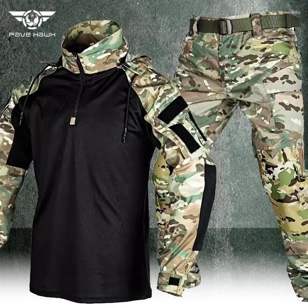 Instructeurs de parcours pour hommes Ensemble tactique pour hommes, massable de grenouille résistant à l'usure, pantalon multi-usine répollable militaire spécial