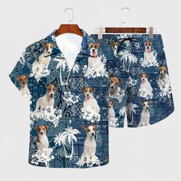 Survêtements pour hommes Jack Russell Terrier hawaïen 3D partout imprimé Hawaii chemise Shorts de plage hommes pour femmes drôle chien Sunmmer vêtements