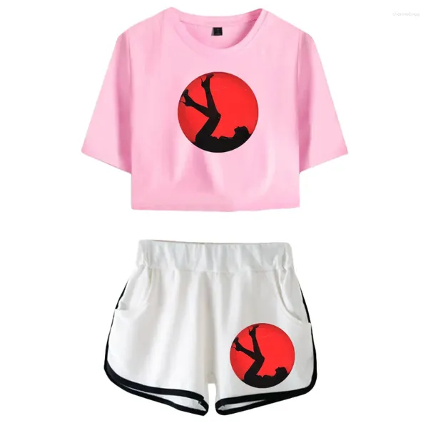 Survêtements pour hommes John Summit Music Fans Midriff-Baring Ensembles de culture ajustés imprimés T-shirt court Gym Streetwear Pantalons Femmes Hawaii