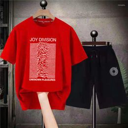 Survêtements pour hommes Joy Division T-shirts Costumes Mode Streetwears Imprimé Hommes Coton Ensembles courts Hip Hop Outfit Survêtement Summer Tees Shorts