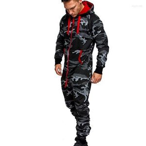 Survêtements pour hommes Combinaison une pièce Ensembles 2022 Polaire à capuche Hommes Camouflage Imprimer Personnalité Costumes décontractés