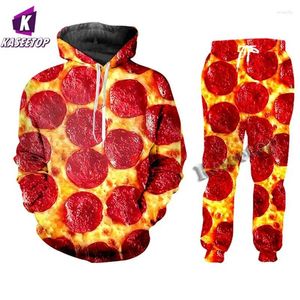 Parcours masculin Kaseetop Pizza Pizza Twirt T-shirt T-shirt Veste Sweat à sweat de grande taille Casual 3D Printing Personnalized Fitness Vêtements