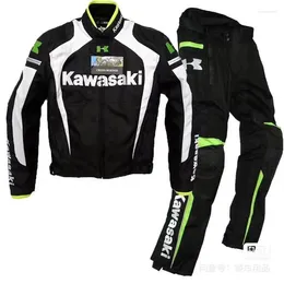 Survêtements pour hommes Kawasaki Costume de moto Ensemble d'équitation Manteau coupe-vent et chaud quatre saisons Racing Su