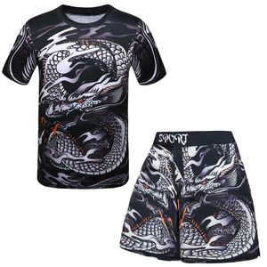 Survêtements pour hommes Enfants MMA Maillots de boxe MMA Compression T-shirt Pantalon Rashguard Jiu Jusit Pantalon serré à manches longues Enfants BJJ MMA Sportsuit 230825