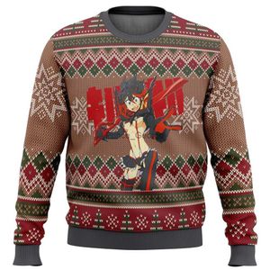 Trainingspakken voor heren Kill La Kill Ugly Christmas Sweater Kersttrui Cadeau Kerstman Pullover Heren 3D Sweatshirt en Top Herfst en Winter ClotL2402