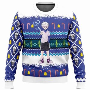 Survêtements pour hommes Killua Zoldyck V2 Hunter X Hunter Ugly Christmas Sweater Cadeau Père Noël Pull Hommes 3D SweatshirtL2402