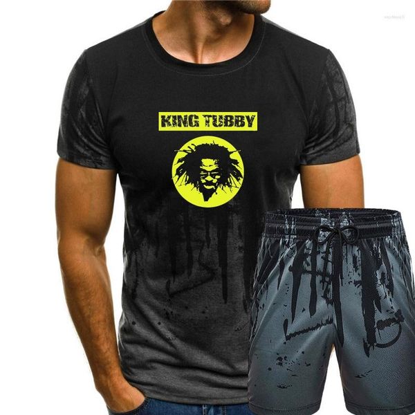 Chándales para hombre Camiseta King Tubby Estampado de pantalla Manga corta Algodón Hombres