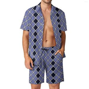 Survêtements pour hommes Kira Yoshikage Ensembles pour hommes Jojos Bizzare Adventures Ensemble de chemises décontractées Shorts de plage hawaïens Costume personnalisé 2 pièces Vêtements Plus