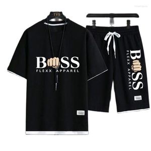 Survêtements pour hommes coréen costume d'entraînement décontracté T-shirt à manches courtes et Shorts de sport ensembles de vêtements mode d'été