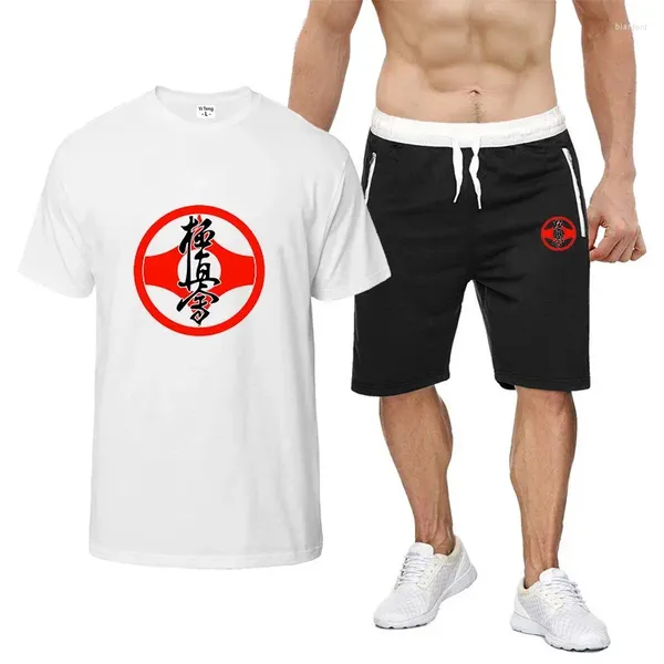 Saisiers de survêtement masculins Kyokushin Karate 2024 Fashion Summer Casual Sportswear Tracks Sports T-shirt à manches courtes et shorts 2 pièces