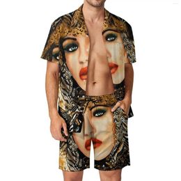 Tracksuits voor heren Lady Face Men Sets Fashionista trendy casual shirt set korte mouwen grafische shorts Summer Fitness Outdoor Suit 2xl 3XL