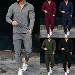 Survêtements pour hommes Loisirs Sports Costume Hommes 2023 Hommes Mode Casual Half Zipper Collier