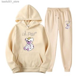 Surcos para hombres Lil Peep Bear Sportswear Suits Hoodies Mens Swinter Swinter Winter Fleece Clothing Sets Jogging Track Chithip Hoined Q240528