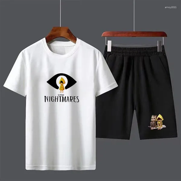 Chándales para hombres Little Nightmares 2 Camiseta de algodón Conjunto de pantalones cortos Camiseta casual transpirable Running Boys Harajuku Ropa de calle masculina Tops