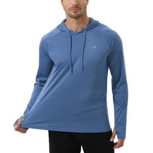 Survêtements pour hommes à manches longues UPF 50 Rash Guard Sweat à capuche Fitness Survêtement Running Jogger Shirt Athletic Pêche Randonnée Chemises d'entraînement 230919