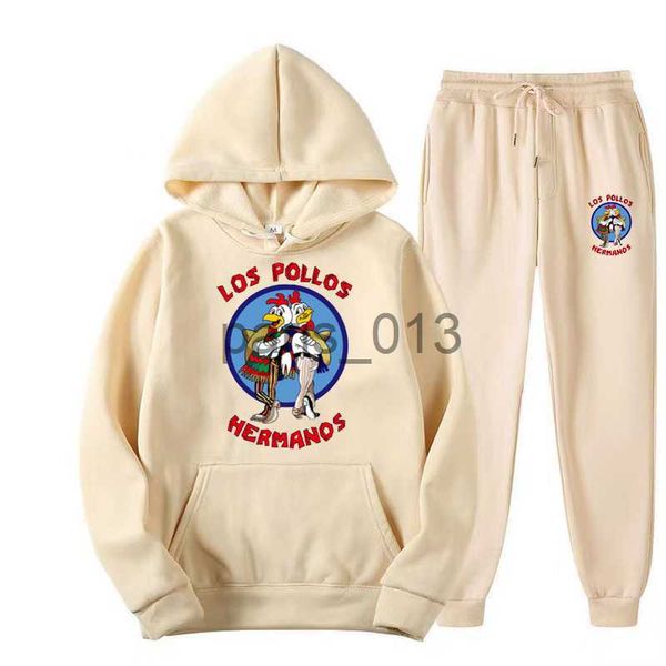 Survêtements pour hommes Los Pollos Hermanos Survêtement 2 pièces Ensembles Coton Unisexe Poulet Brothers Sports de plein air Sweats à capuche Sweat-shirt + Pantalon Costumes x0926