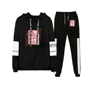 Survêtements pour hommes LoveLive! Nishikino Maki école idole peinture automne hiver costume sweats à capuche patchwork sweat-shirt à bandes pantalon deux pièces streetwear x0907