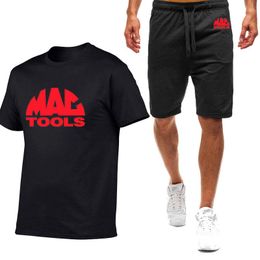 Tracksuits voor heren Mac Tools 2022 Men Designer Print T -shirt Set Zomer Casual Tops Short Suits Sport Comfortabele ademhalingstraining