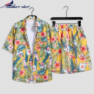 Hommes s Survêtements Homme Ensemble À Manches Courtes Chemise Hawaïenne Et Short D'été Casual Floral Plage Deux Pièces Costume 2023 Mode Hommes Ensembles M 3XL 230713