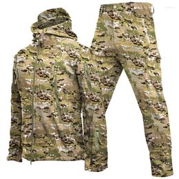 Chándales para hombres Hombre Chaqueta deportiva militar Pantalones Conjuntos Fleece Cálido Al aire libre Impermeable Táctico Cargo Safari Trabajo Pantalones Senderismo Fishman