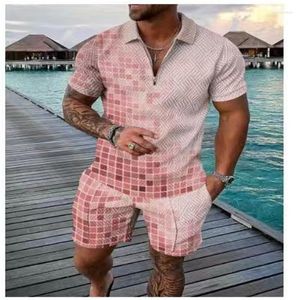 Casual pak sweatshirt shortshorts voor heren sweatshirt shorts korte mouwen 3D gedrukt twee grote maat strandspoorpak