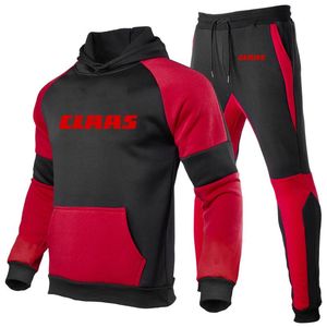 Heren tracksuits heren claas printing tracksuit stevige kleur casual sportkleding hoodies groothandel sweatshirts met capuchon sweatshirts trainingsbroek twee stukken