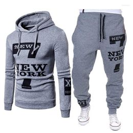 Tracksuits voor heren digitale printing York fashion sport broek lange casual trekstringbroek mannen gym fitness sportkleding trui suit