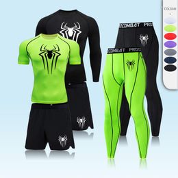 Survêtements pour hommes Survêtement complet pour hommes 4XL Sous-vêtements thermiques d'hiver Slim Joggers Gym Collants de compression Sportswear 3 PC