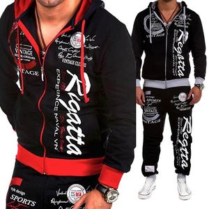 Tracksuits voor heren herenkap sweater sportpak mode afdrukken trend casual 2-delige setmen's