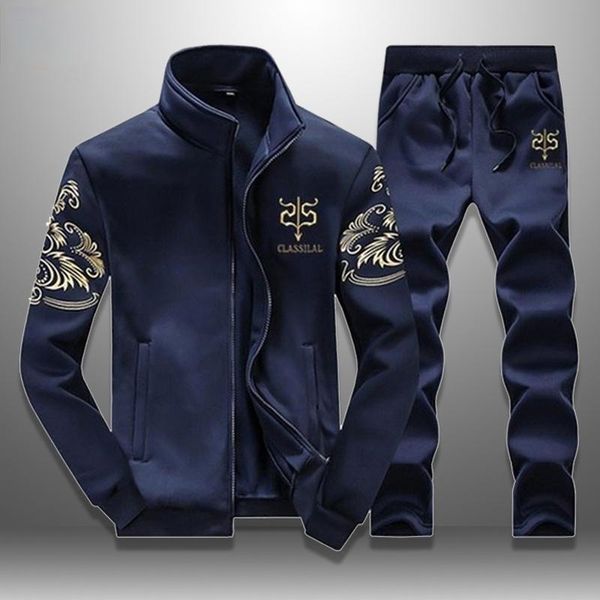 Suisses de survêtement masculines Set Spring Autumn automne Men de sport pour hommes Sports 2 pièces Sporting veste pantalon de survêtement Vêtements de survêtement Outwarmen's