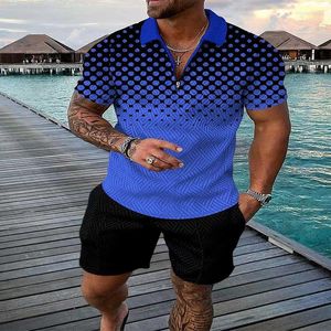 Survêtements pour hommes Ensembles pour hommes 2022 Summer Casual Simple Polo Sports Suit Deux pièces Shorts Mode à manches courtes Fitness Jogger Survêtement