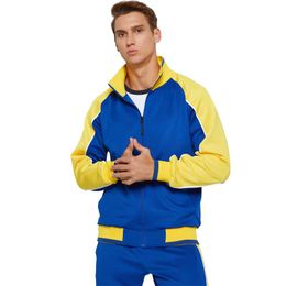 Survêtements pour hommes Vêtements de sport pour hommes Survêtement de printemps décontracté Hommes Deux pièces Ensembles Vestes à col montant Sweat Pantalon Joggers Survêtement R