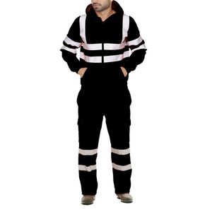 Survêtements pour hommes costumes pour hommes automne travailleurs de l'assainissement rayures réfléchissantes vêtements de travail costume deux pièces travail masculin 2022