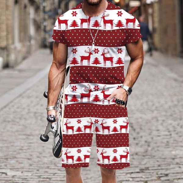 Suissiles de piste masculine Short t-shirt pour hommes à manches courtes Modèle de Noël Printemps Automne tenue Sportswear Tracksuit Luxury 2022 HARAJUKU