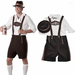 Parcours masculins Men Boy German Oktoberfest Carnival Party Uniforme Set Bavarian Shirt En cuir Passel El Waiter Cospaly Menswear