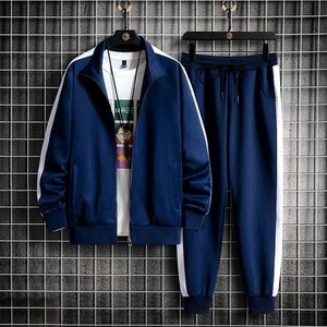 Tracksuits voor heren Men Casual Tracksuit Harajuku Outfit Sets Autumn Men's Sportswear Jogging Sports Pak Solid Jacket Pants Twee stukken Kleding 220930