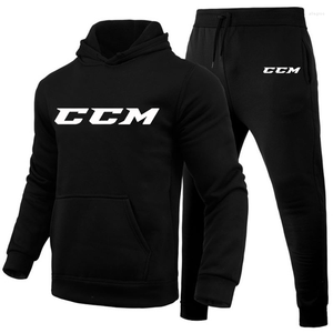 Survêtements pour hommes Hommes CCM Survêtement Casual 2 Pièces Ensembles Sweat Pantalon De Jogging À Capuche Imprimer Sportswear Vêtements Pour Hommes Jogger Sport Suit