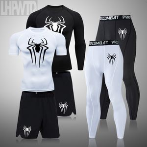 Trainingspakken voor heren Compressieset MMA T-shirt met lange mouwen Heren strakke broek Fitness Bodybuilding-kleding Top Rashguard Sportpak Heren 230825