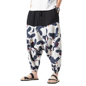 Heren trainingspakken mannen kruis broek heren lage stijging lantaarn man print harem mannelijke hiphop jogger lijn broek punk street track 221122