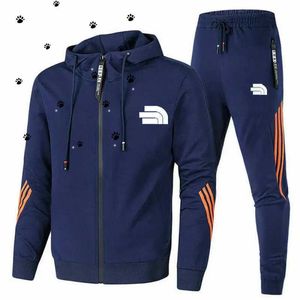 Survêtements pour hommes Costumes de survêtement de créateurs pour hommes Survêtement décontracté Manteaux de mode Sweat-shirt à manches longues Costume de sport Stripe imprimé sport à capuche ensemble deux pièces